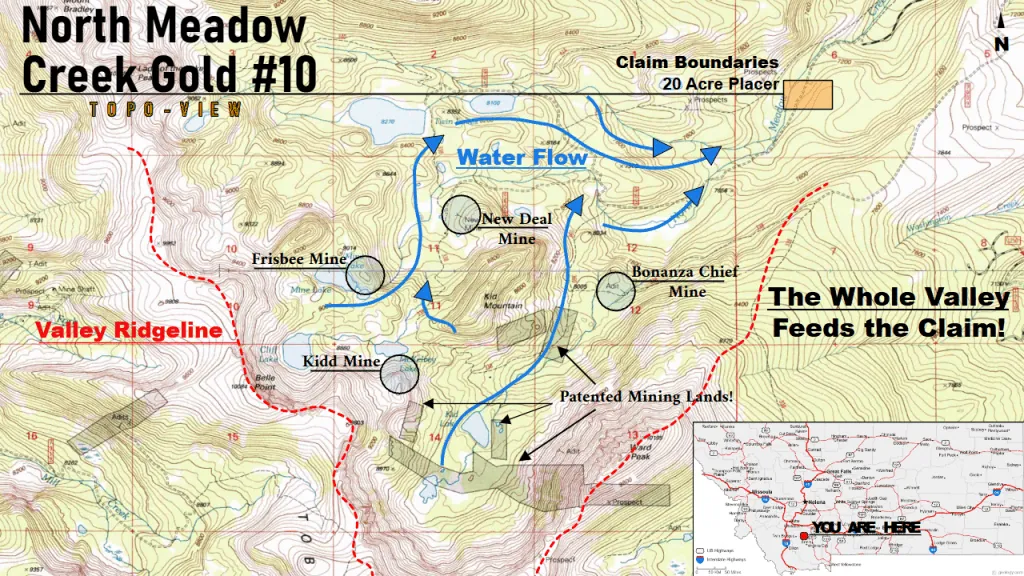 North Meadow Creek Gold #10 — North Meadow Creek Gold 10 Topo