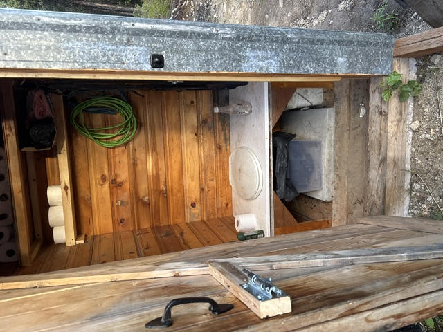 Outhouse interior