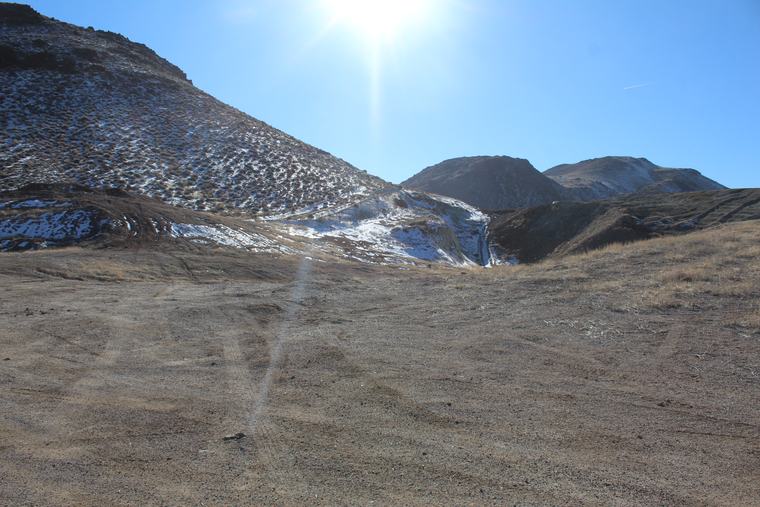 Light snow on the claim-block slopes