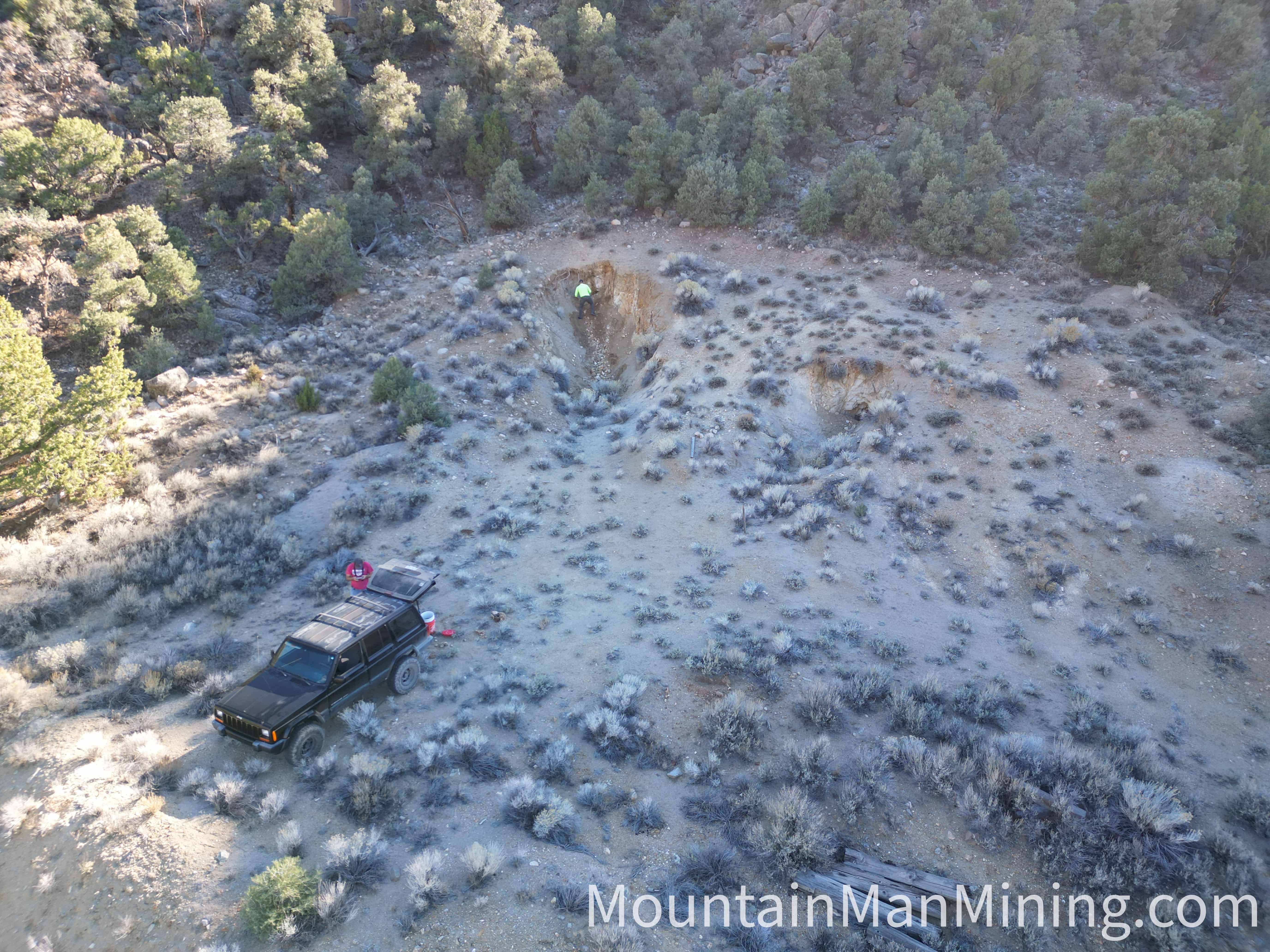 The Enriquez &mdash; Aerial view of the Enriquez shaft collar and dumps in the Clipper Gap basin