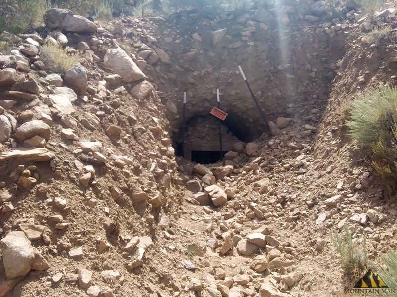 A view of the primary portal, or main opening at the EW6 gold mine.
