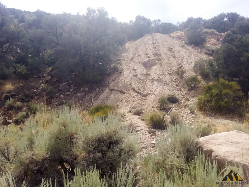 View of the tailings pile outside the primary drift.