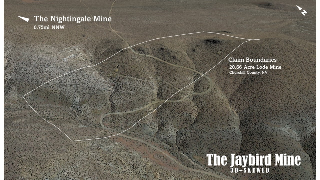 A 3D skewed view of the Jaybird mine, one of the many gold claims for sale on Mountain Man Mining.