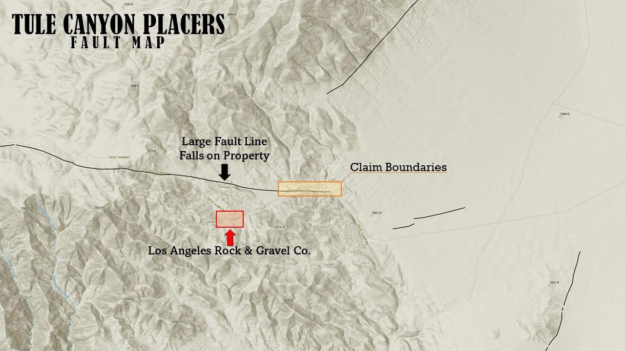 Tule Canyon Placers fault map