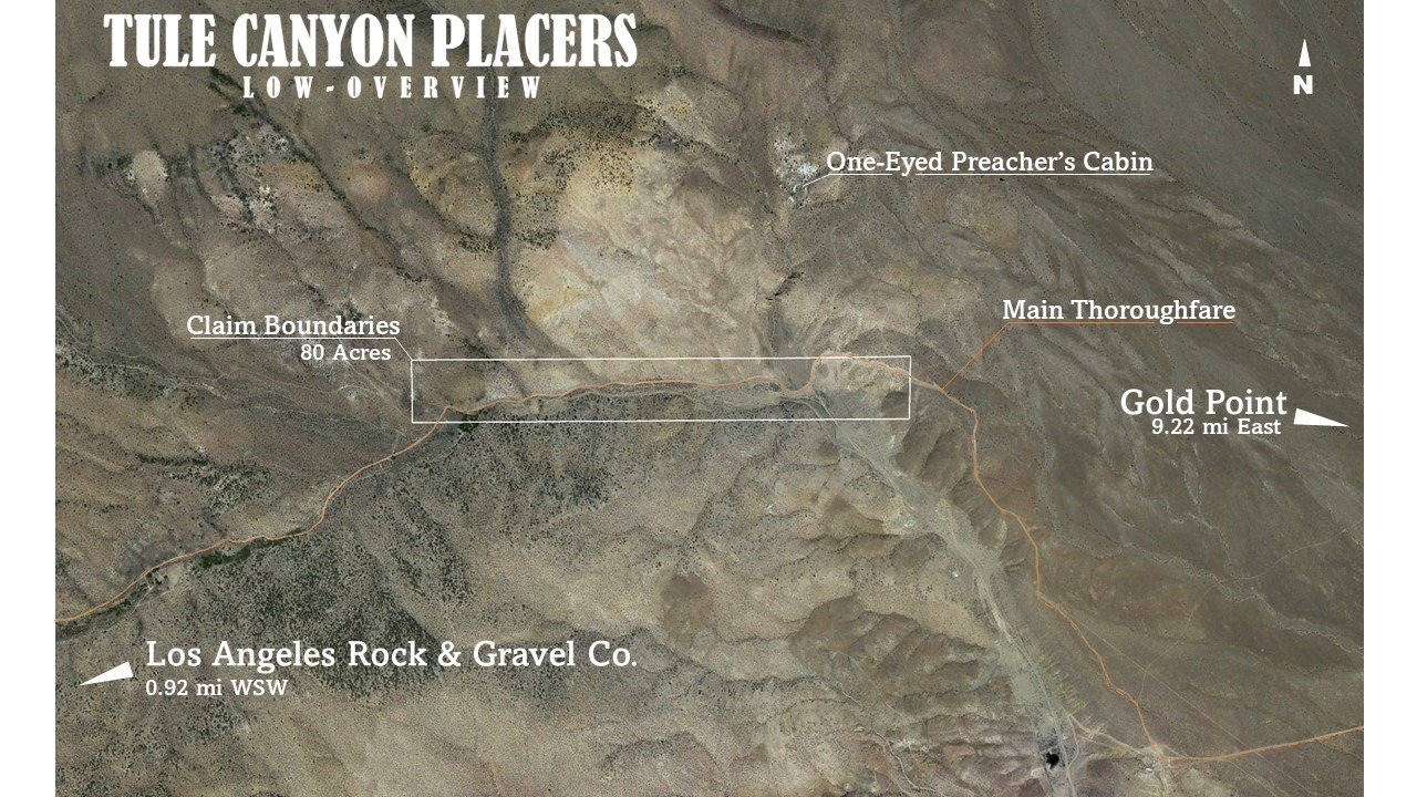 Tule Canyon Placers low overview