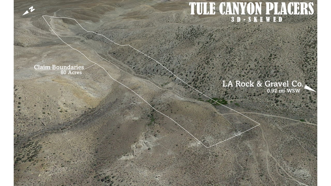 Tule Canyon Placers 3D skew